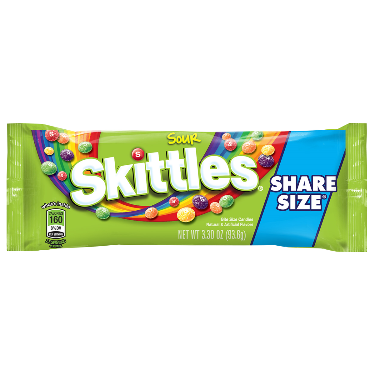 Skittles Sour Chewy Candy, Share Size, 3.3 oz, 24 ct