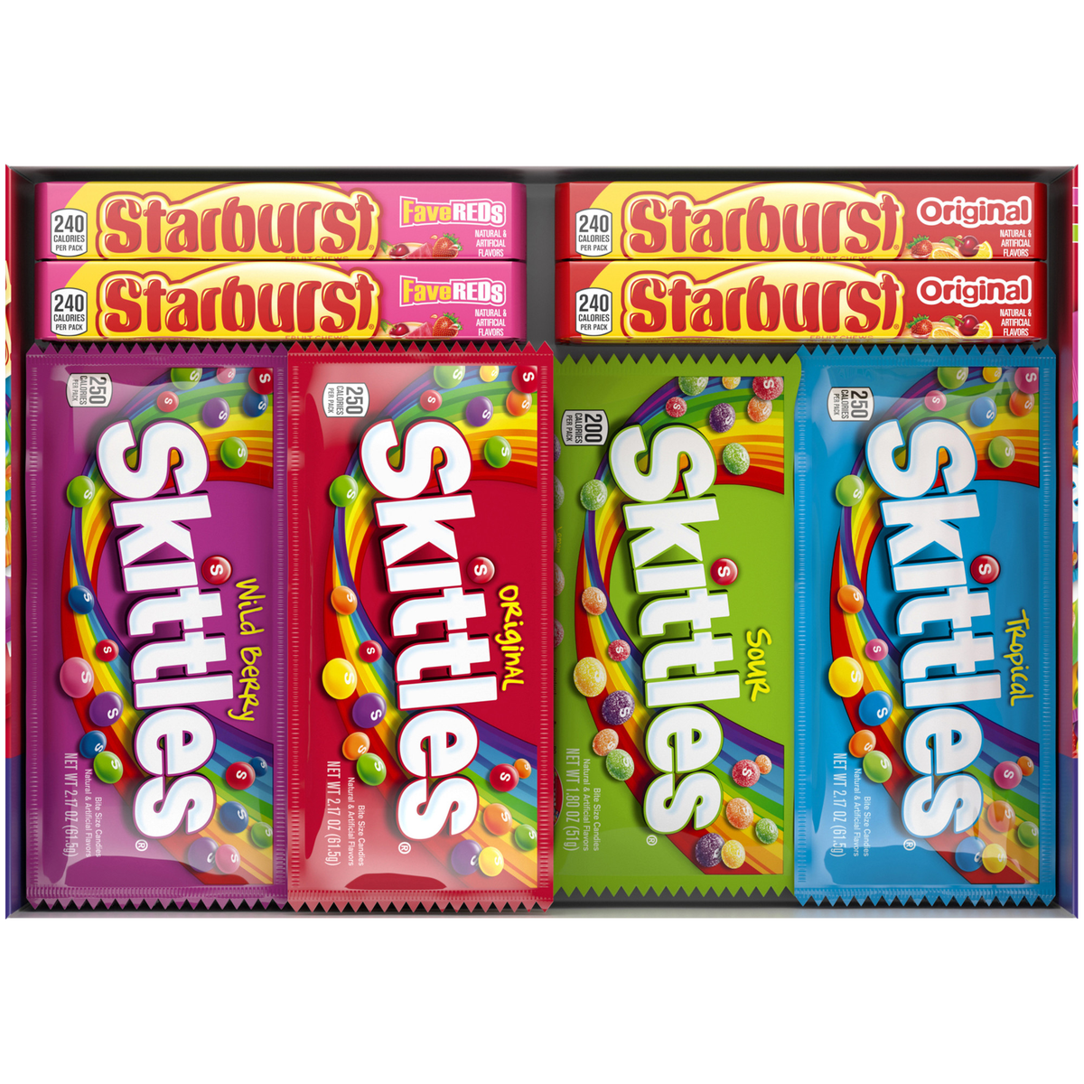 Skittles and Starburst Chewy Candy, Variety Pack, 30 ct