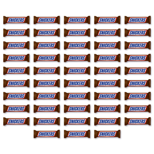 Snickers Peanut Chocolate Candy Bar, Full Size, 1.86 oz, 48 ct