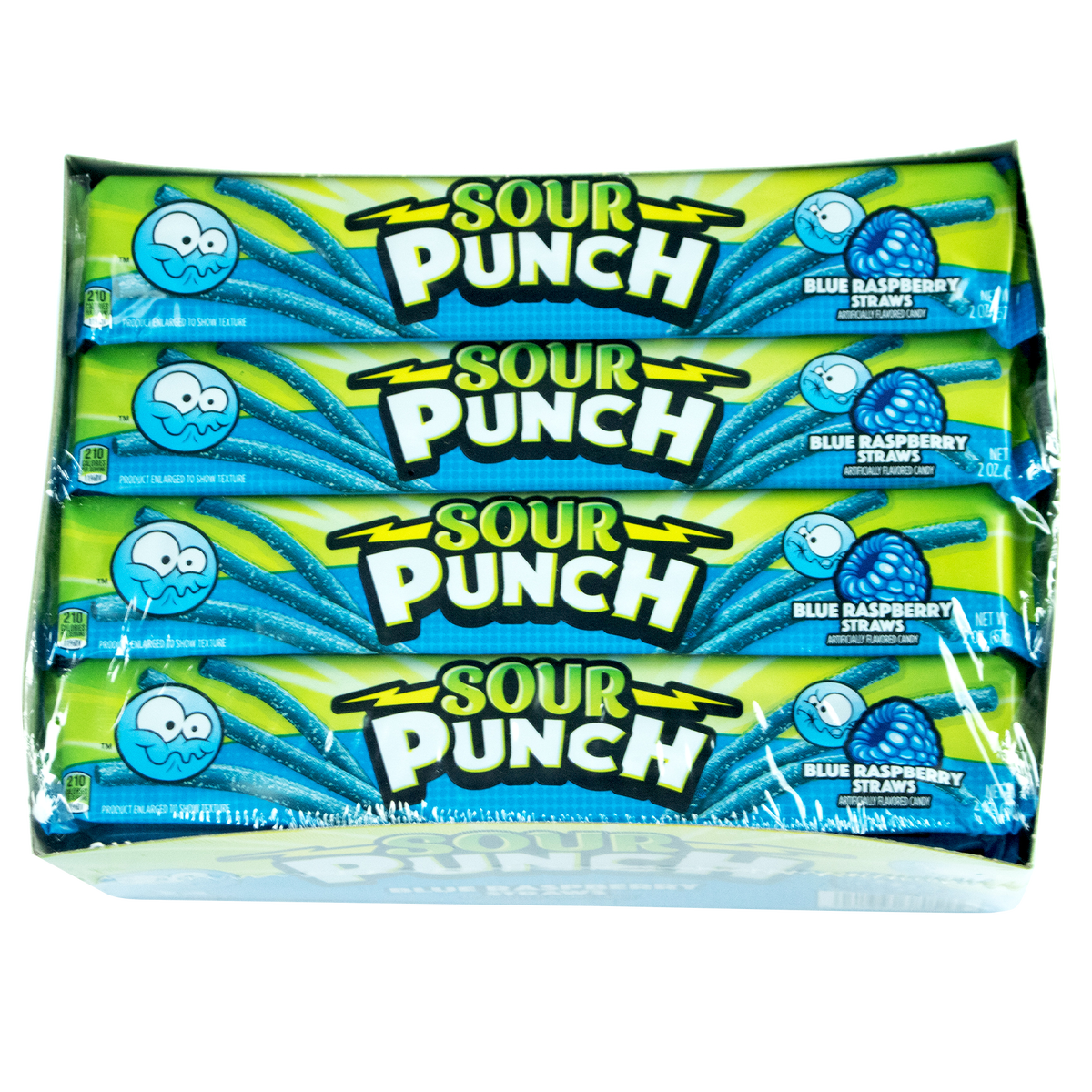Sour Punch Straws, Blue Raspberry, 2 oz, 24 ct