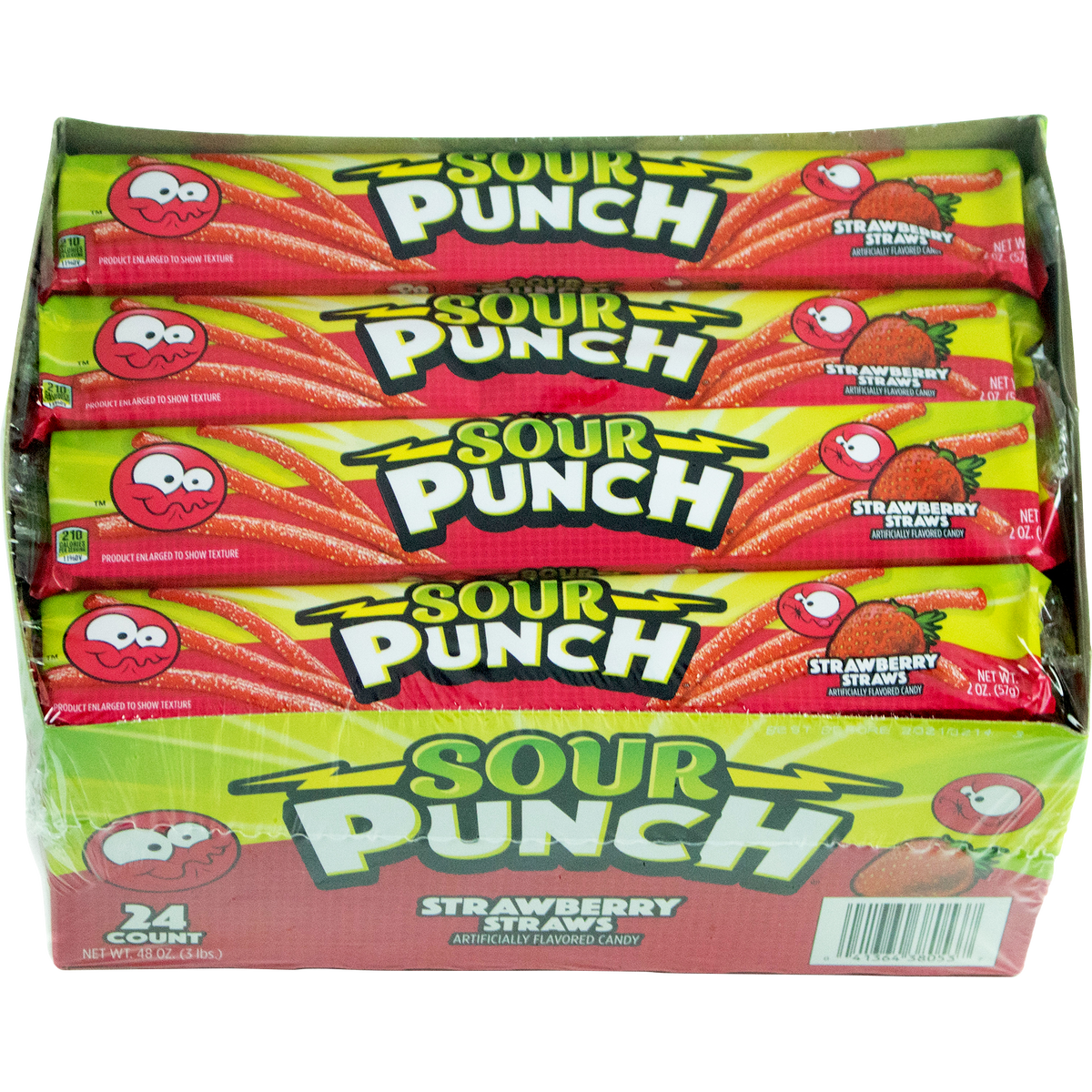 Sour Punch Straws, Strawberry, 2 oz, 24 ct