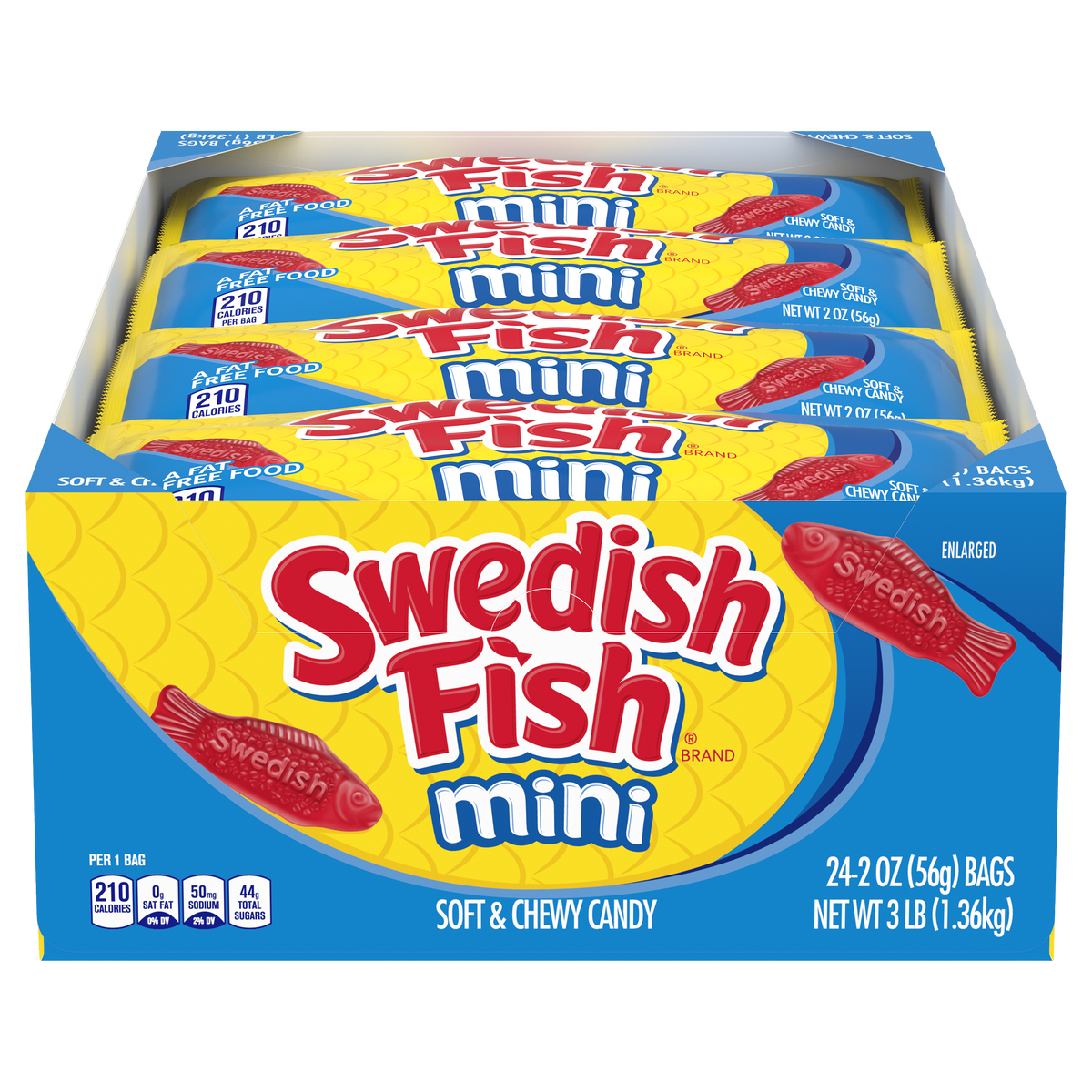 Swedish Fish Mini Soft and Chewy Candy, 2 oz, 24 ct