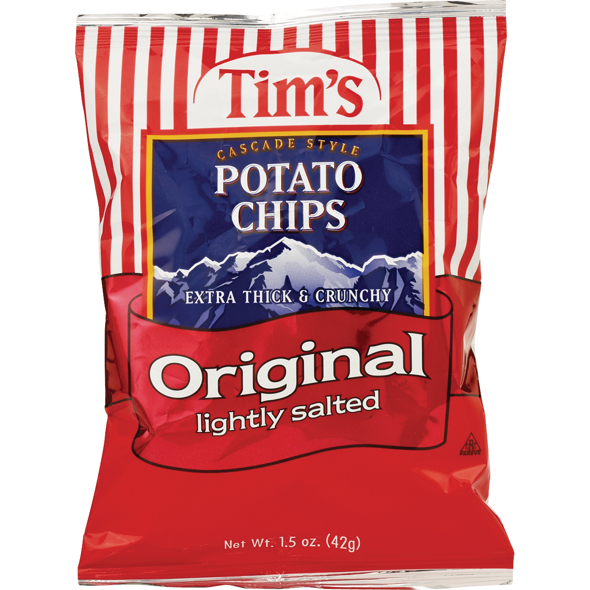 Tim's Potato Chips, Original Lightly Salted, 1.5 oz, 48 ct