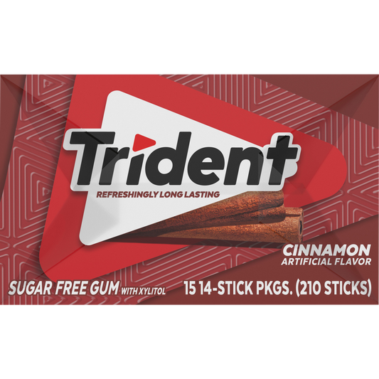 Trident Sugar Free Gum, Cinnamon, 14 Pieces, 15 ct