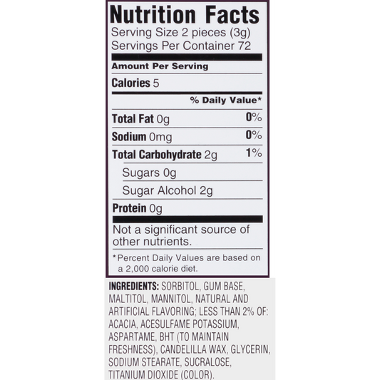 Trident White Sugar Free Gum, Peppermint, 16 Pieces, 12 ct