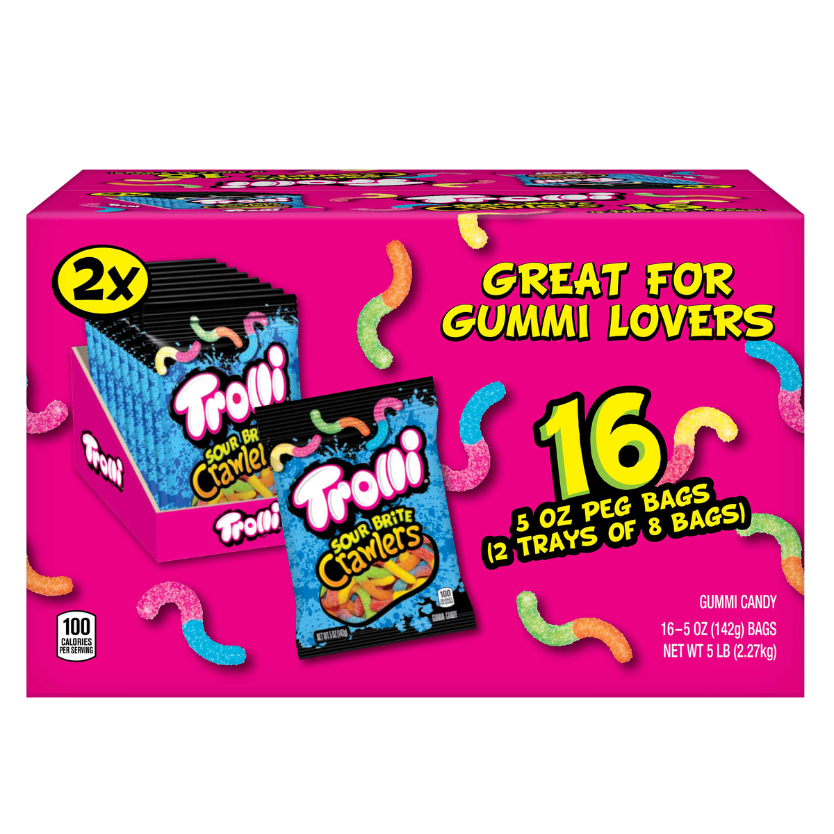 Trolli Sour Brite Crawlers Candy, 5 oz, 16 ct