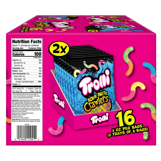 Trolli Sour Brite Crawlers Candy, 5 oz, 16 ct