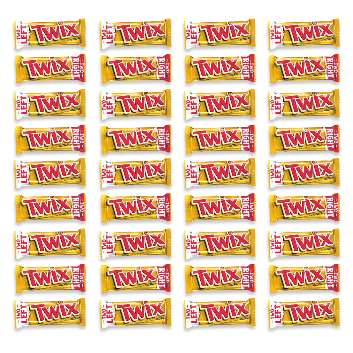 Twix Caramel Cookie Chocolate Candy Bar, Full Size, 1.79 oz, 36 ct