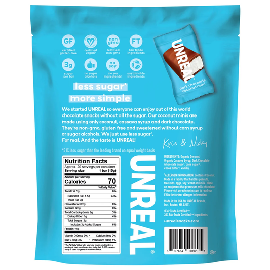 UNREAL Dark Chocolate Coconut Minis, 15.3 oz