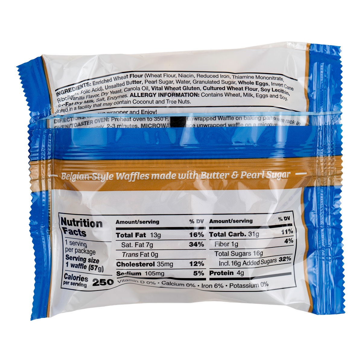 Universal Bakery Belgian Style Waffles, Vanilla, 2 oz, 12 ct