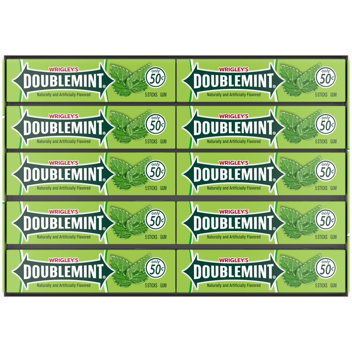 Wrigley's Doublemint Chewing Gum, Pre-priced, Original, 5 sticks, 40 ct