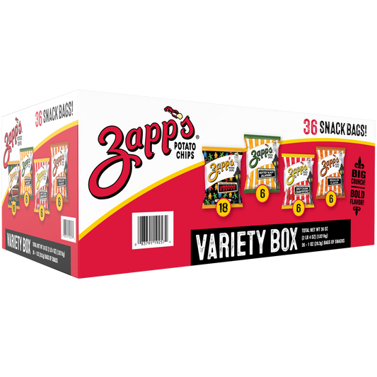 Zapp's Potato Chips, Variety Pack, 1 oz, 36 ct