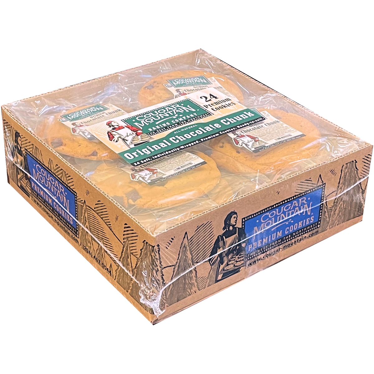 Cougar Mountain Gourmet Cookies, Original Chocolate Chunk, 3.5 oz, 24 ct