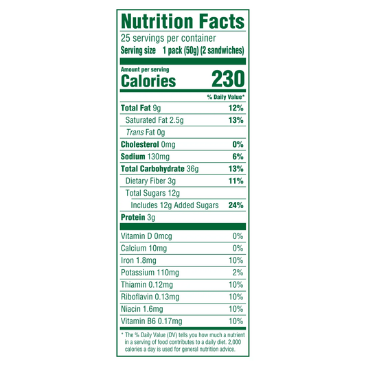 belVita Breakfast Sandwich Biscuits, Dark Chocolate Creme, 1.76 oz, 25 ct