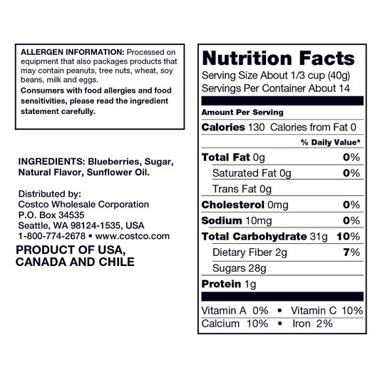 Kirkland Signature Whole Dried Blueberries, 20 oz