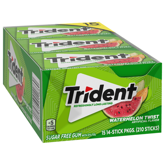 Trident Sugar Free Gum, Watermelon Twist, 14 Pieces, 15 ct