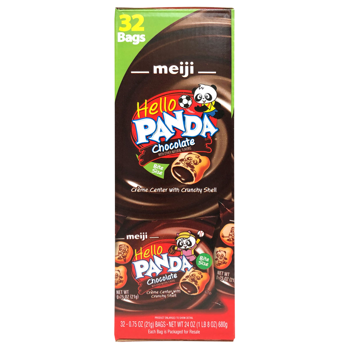 Meiji Hello Panda Cookies, Chocolate, 0.75 oz, 32 ct