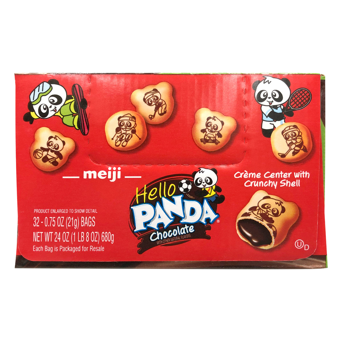 Meiji Hello Panda Cookies, Chocolate, 0.75 oz, 32 ct