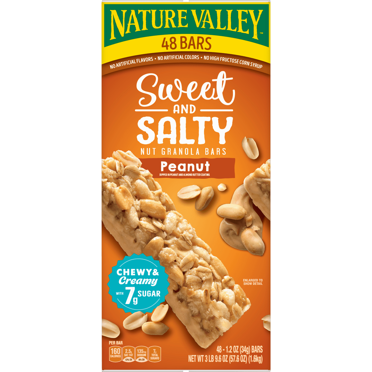 Nature Valley Sweet & Salty Granola Bars, Peanut, 1.2 oz, 48 ct