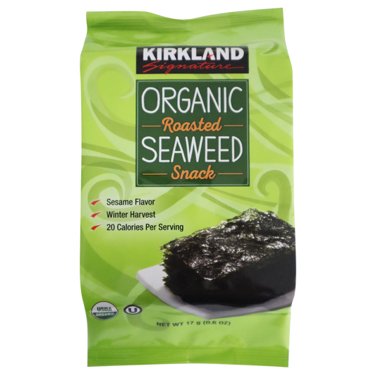 Kirkland Signature Organic Roasted Seaweed with Sesame Oil, 0.60 oz, 10 ct