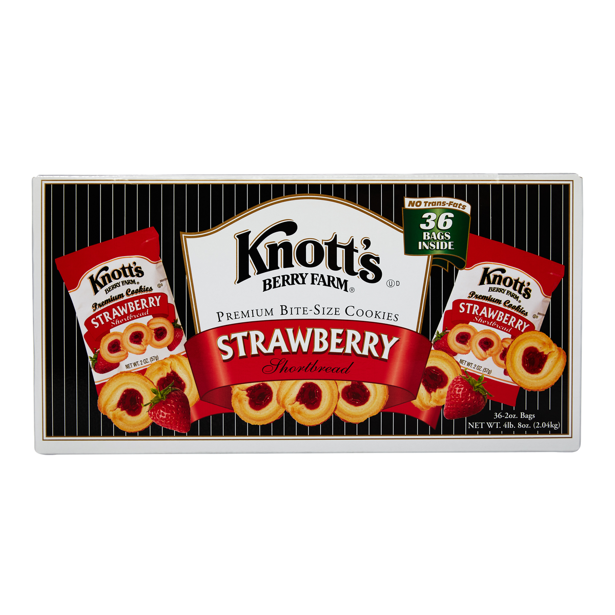 Knott's Berry Farm Premium Shortbread Cookies, Strawberry, 2 oz, 36 ct