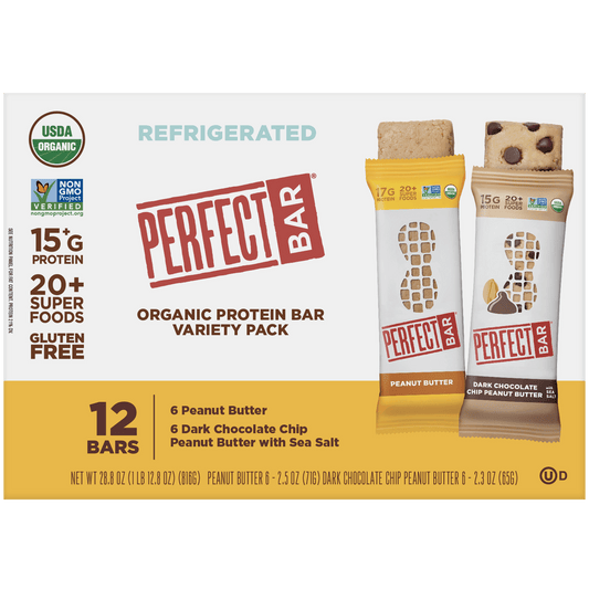 Perfect Bar Organic Protein Bar, Variety Pack, 12 ct