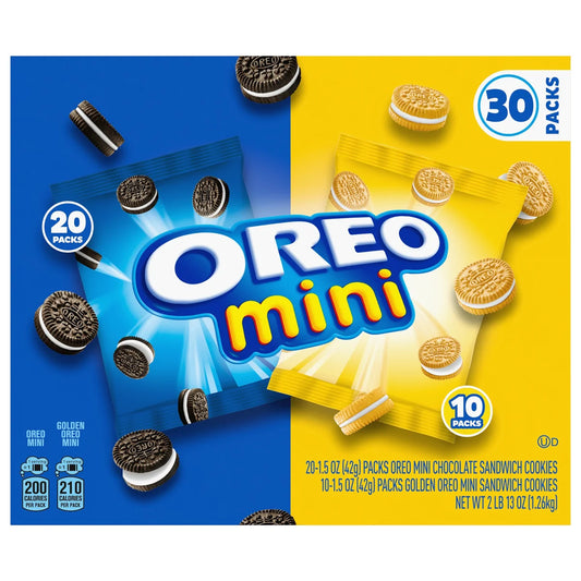 OREO Mini Sandwich Cookies, Variety Pack, 1.5 oz, 30 ct
