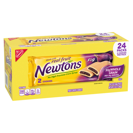 Newtons Soft & Fruit Chewy Fig Cookies, 2 bars per pack, 24 ct