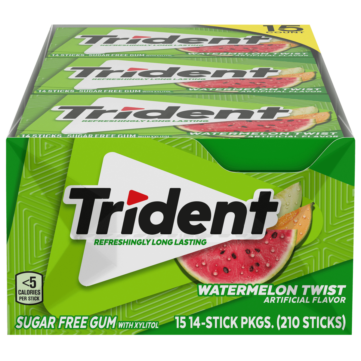 Trident Sugar Free Gum, Watermelon Twist, 14 Pieces, 15 ct