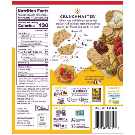 Crunchmaster Multi-Grain Rice Crackers, 14 oz, 2 ct