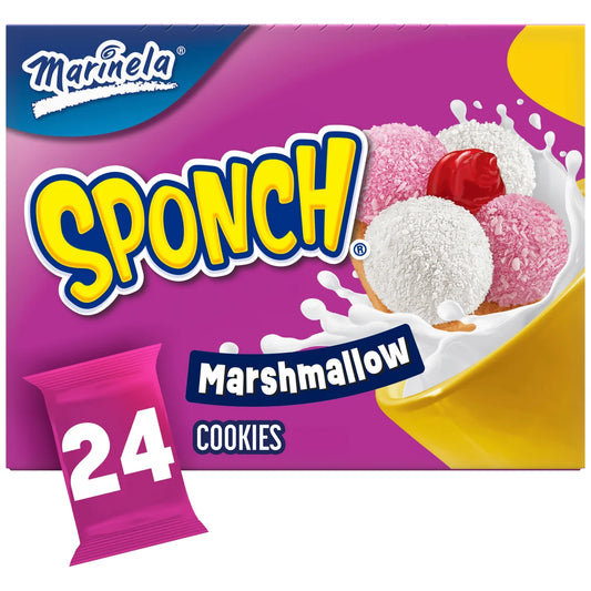 Marinela Sponch Marshmallow Cookies, 1.59 oz, 24 ct