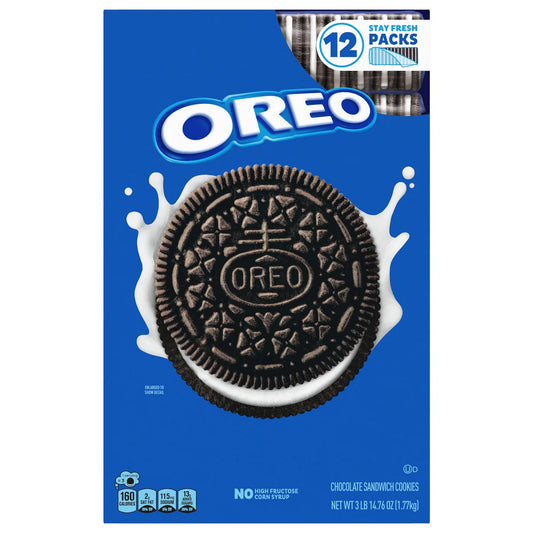 OREO Chocolate Sandwich Cookies, Stay Fresh Packs, 12 ct