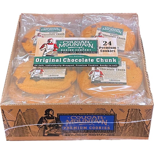 Cougar Mountain Gourmet Cookies, Original Chocolate Chunk, 3.5 oz, 24 ct