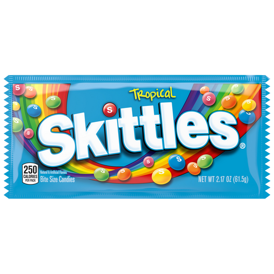 Skittles Tropical Full Size Chewy Candy, 2.17 oz, 36 ct