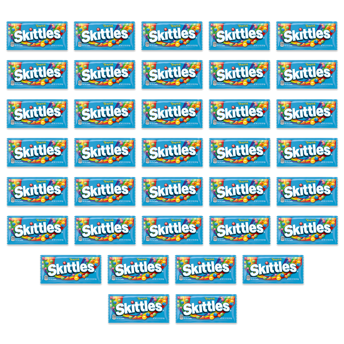 Skittles Tropical Full Size Chewy Candy, 2.17 oz, 36 ct