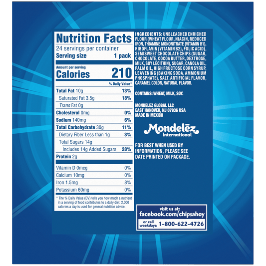 CHIPS AHOY! Chocolate Chip Cookies, Original, 1.55 oz, 24 ct