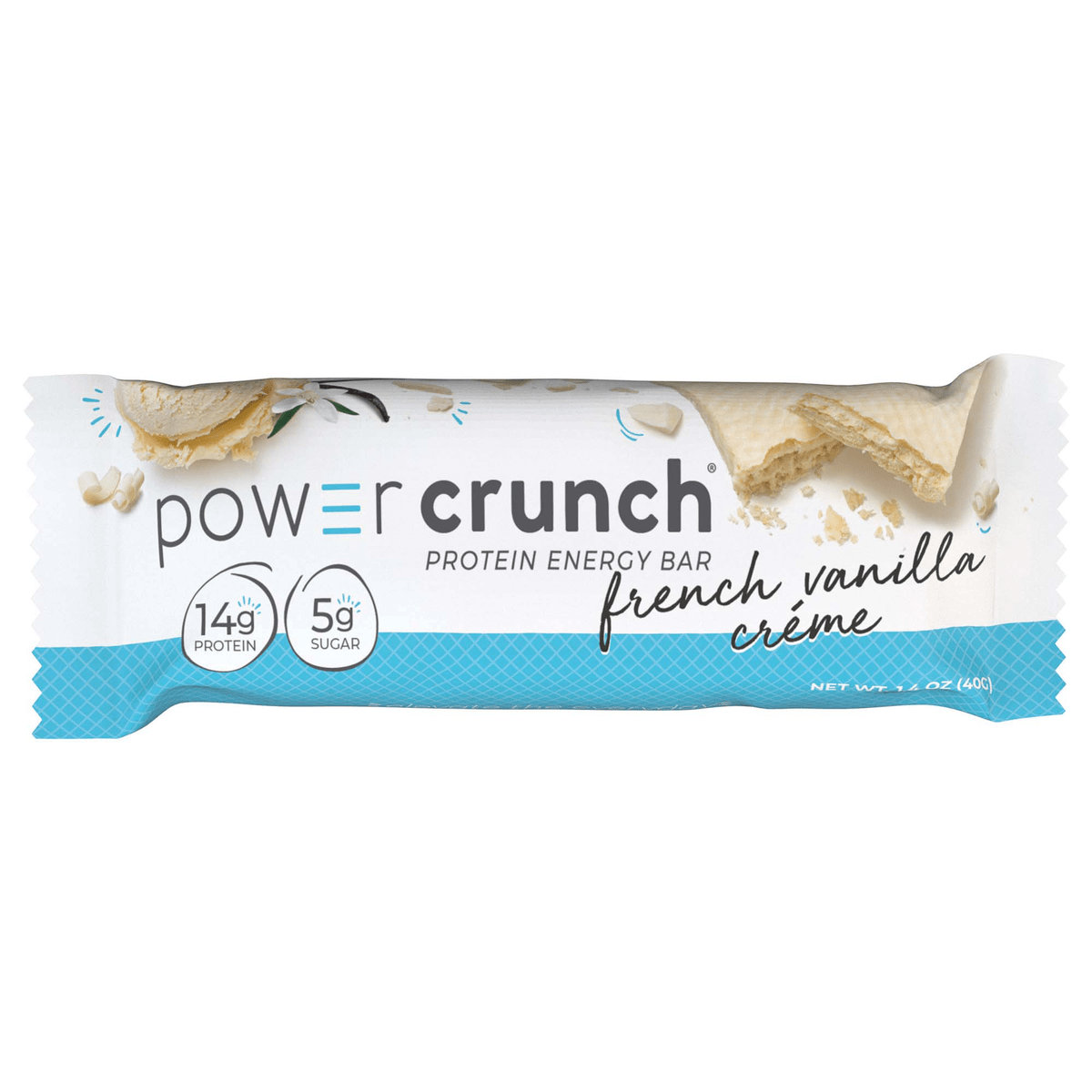 Power Crunch Protein Energy Bars, 14g Protein, French Vanilla, 1.4 oz, 12 ct