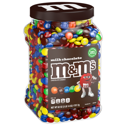 M&M'S Chocolate Candy, Milk Chocolate, 62 oz Jar