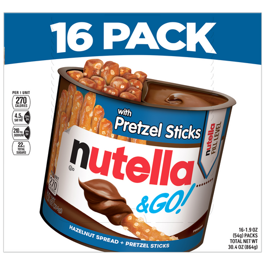 Nutella & Go Hazelnut Spread with Pretzel Sticks, 1.9 oz, 16 ct