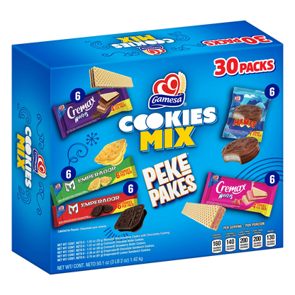Gamesa Cookies Mix, Variety Pack, 30 ct