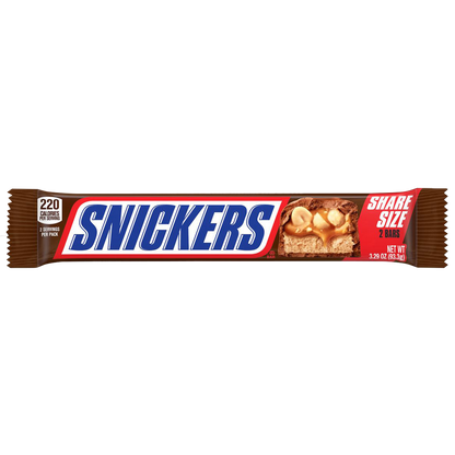 Snickers Chocolate Candy Bar, Share Size, 3.29 oz, 24 ct