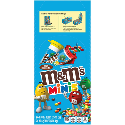 M&M'S Minis Chocolate Candy, Milk Chocolate, 1.08 oz, 24 ct