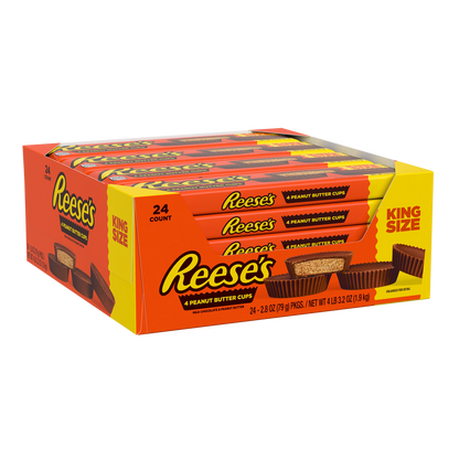 Reese's Peanut Butter Cups, Milk Chocolate, King Size, 2.8 oz, 24 ct