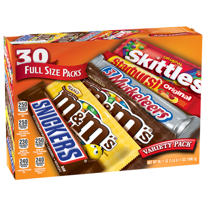 Mars Candy, Full Size, Variety Pack, 30 ct