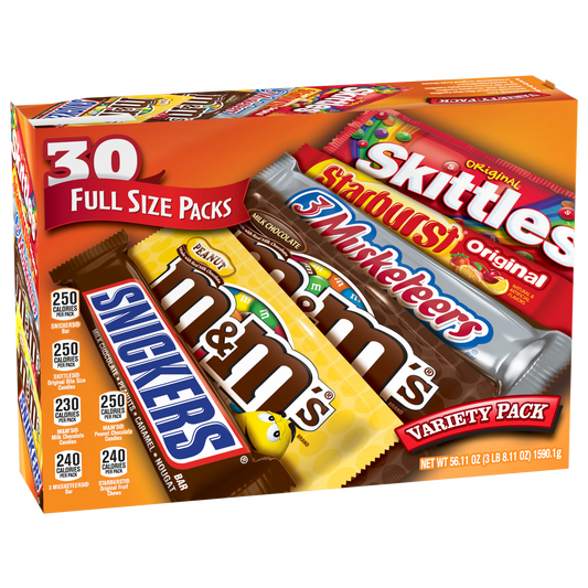Mars Candy, Full Size, Variety Pack, 30 ct
