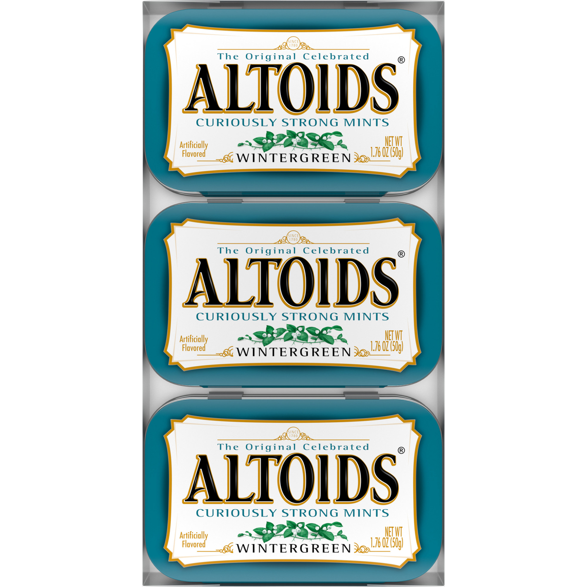 Altoids Breath Mints, Hard Wintergreen Candy, 1.76 oz, 12 ct