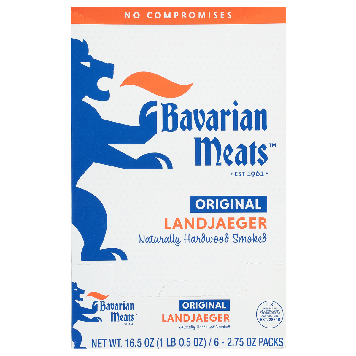 Bavarian Meats Landjaeger, Original, 2.75 oz, 6 ct