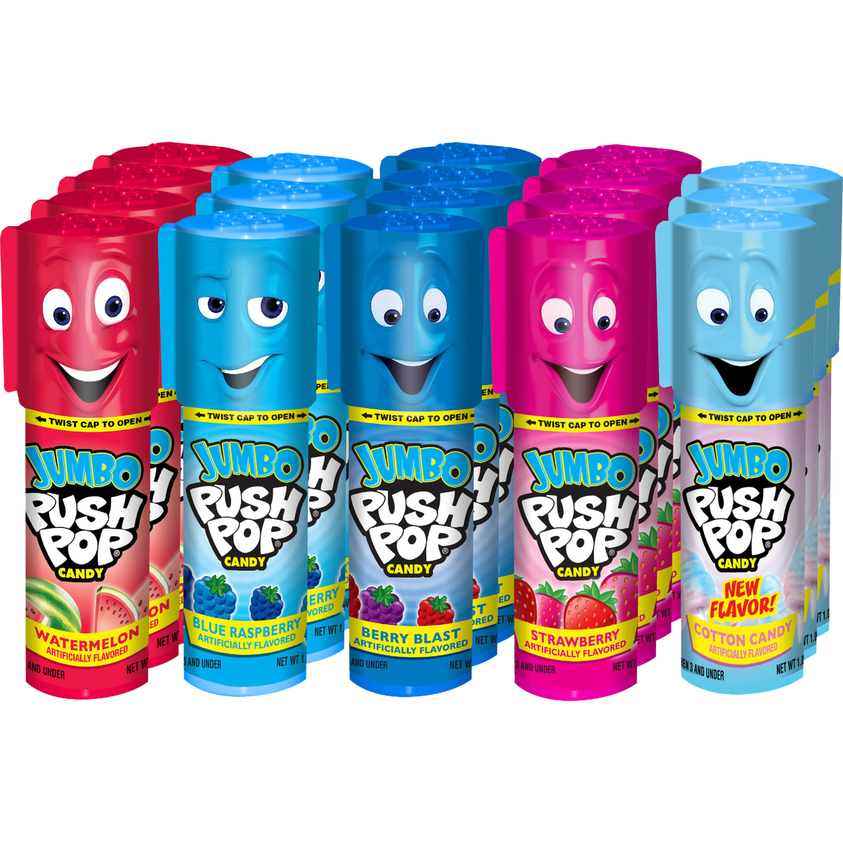 Bazooka Jumbo Push Pops, Variety Pack, 1.06 oz, 18 ct