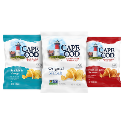 Cape Cod Kettle Cooked Potato Chips, Variety Pack, 1 oz, 36 ct