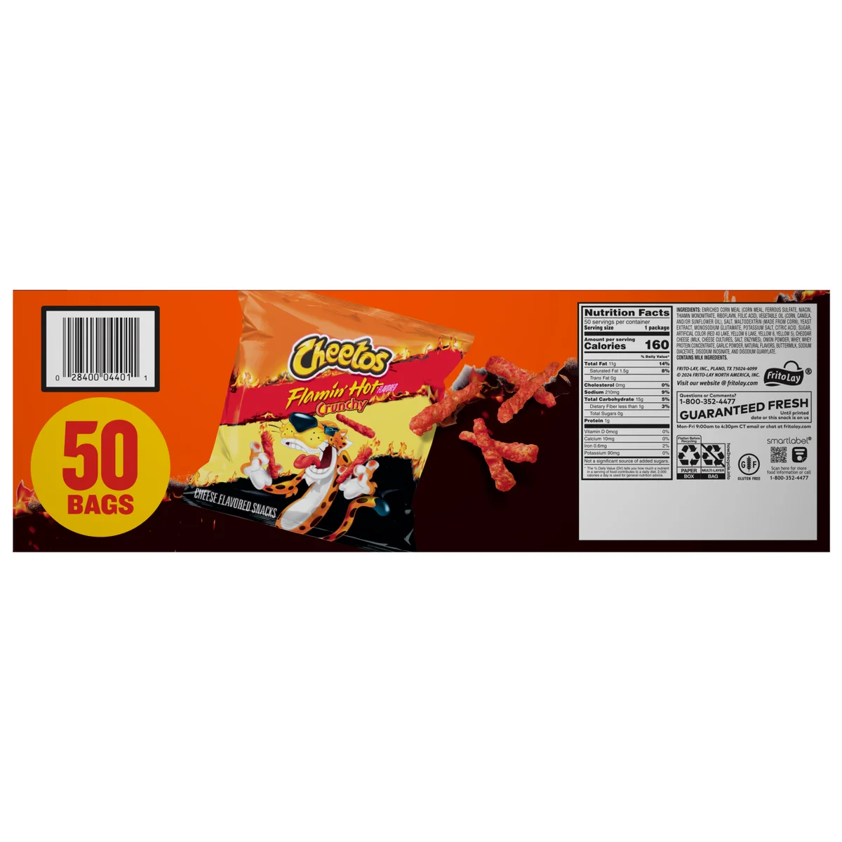 Cheetos Crunchy, Flamin' Hot, 1 oz, 50 ct